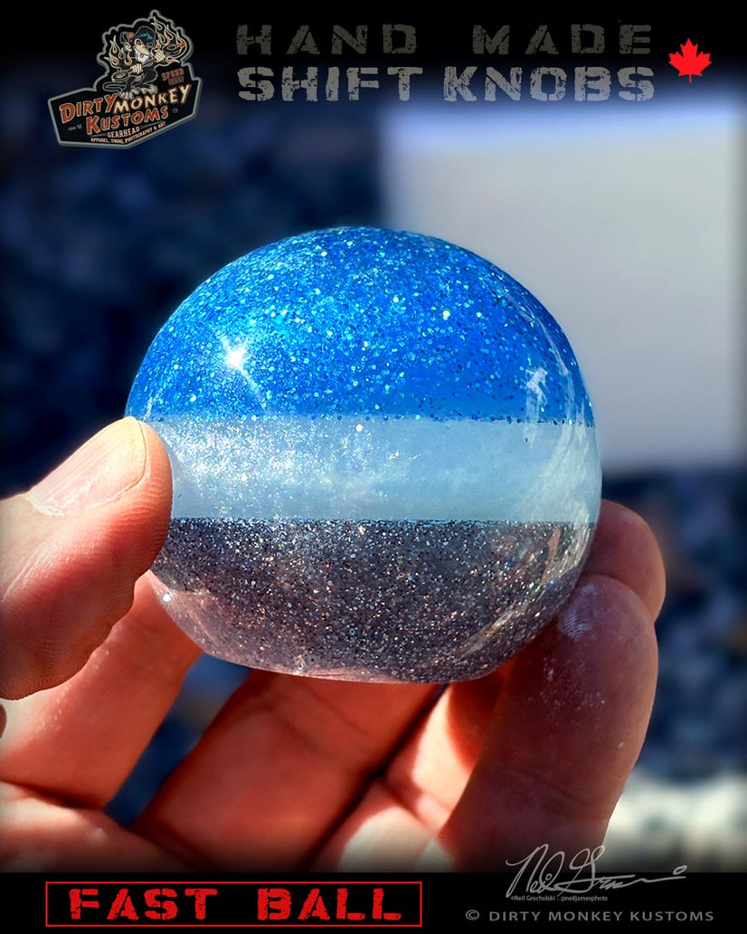 Fast Ball - Blue Metal Flake Shifter Knob - 01