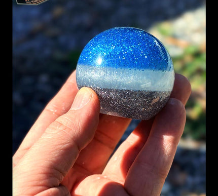Fast Ball - Blue Metal Flake Shifter Knob - 01