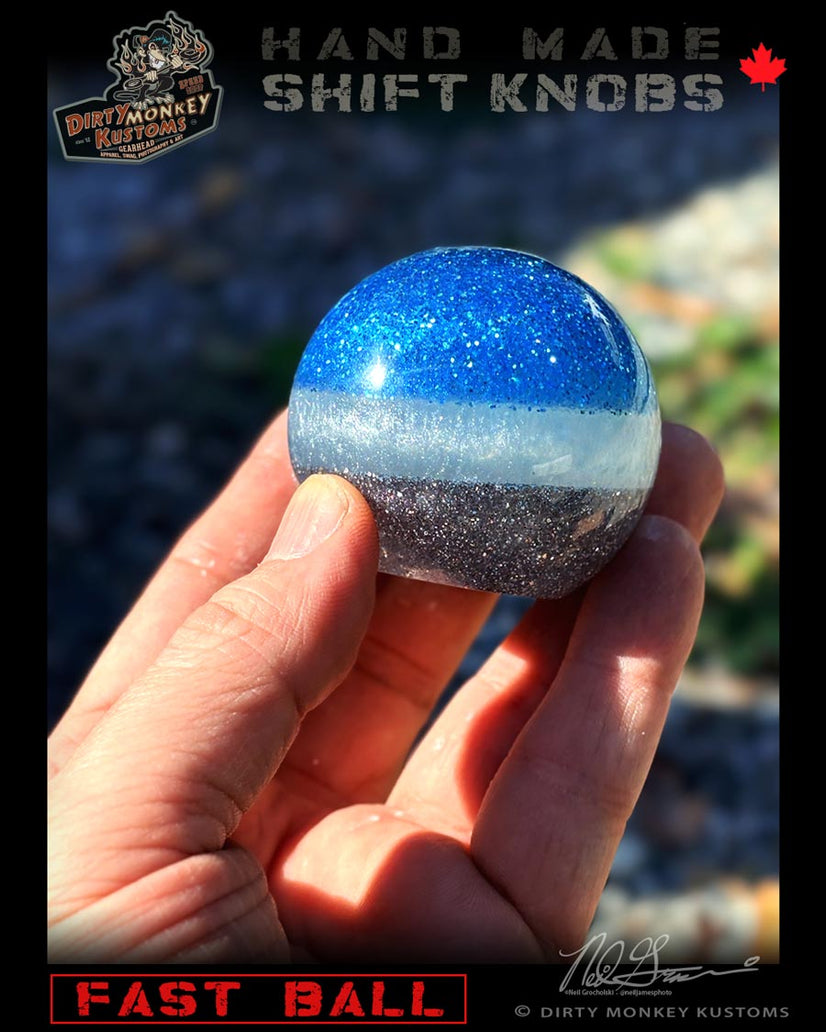 Fast Ball - Blue Metal Flake Shifter Knob - 01