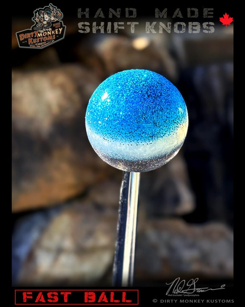 Fast Ball - Blue Metal Flake Shifter Knob - 01