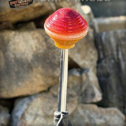 'Fly'n Saucer' Red Hot Rod Metal Flake Shifter Knob 02