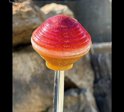 'Fly'n Saucer' Red Hot Rod Metal Flake Shifter Knob 02