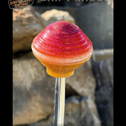 'Fly'n Saucer' Red Hot Rod Metal Flake Shifter Knob 02