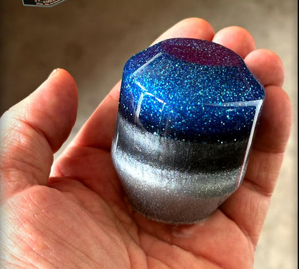 Low Ball - Blue Metal Flake Shifter Knob - 01