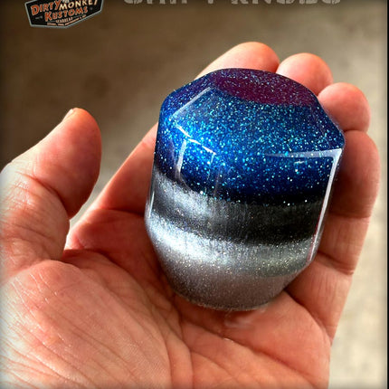 Low Ball - Blue Metal Flake Shifter Knob - 01