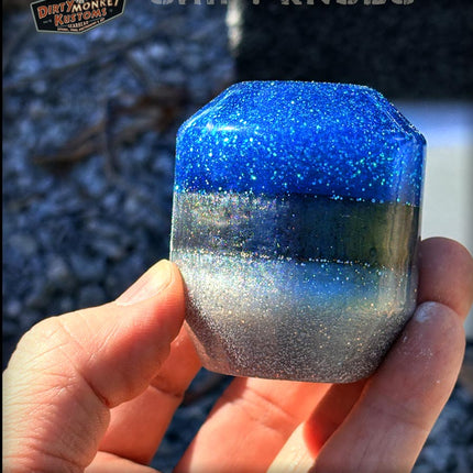 Low Ball - Blue Metal Flake Shifter Knob - 01