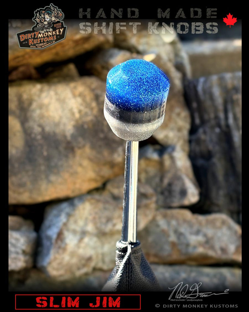 Low Ball - Blue Metal Flake Shifter Knob - 01