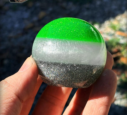 Fast Ball - Lime Green Metal Flake Shifter Knob - 02
