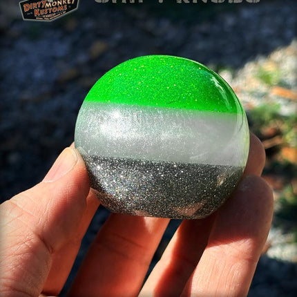 Fast Ball - Lime Green Metal Flake Shifter Knob - 02