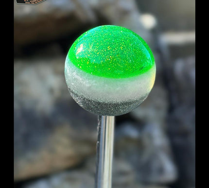 Fast Ball - Lime Green Metal Flake Shifter Knob - 02