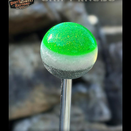 Fast Ball - Lime Green Metal Flake Shifter Knob - 02