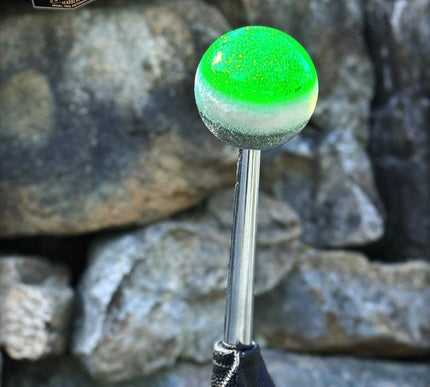 Fast Ball - Lime Green Metal Flake Shifter Knob - 02