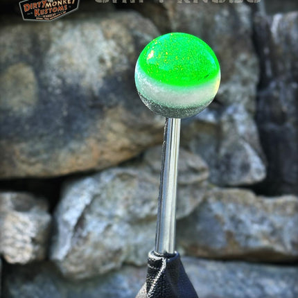 Fast Ball - Lime Green Metal Flake Shifter Knob - 02