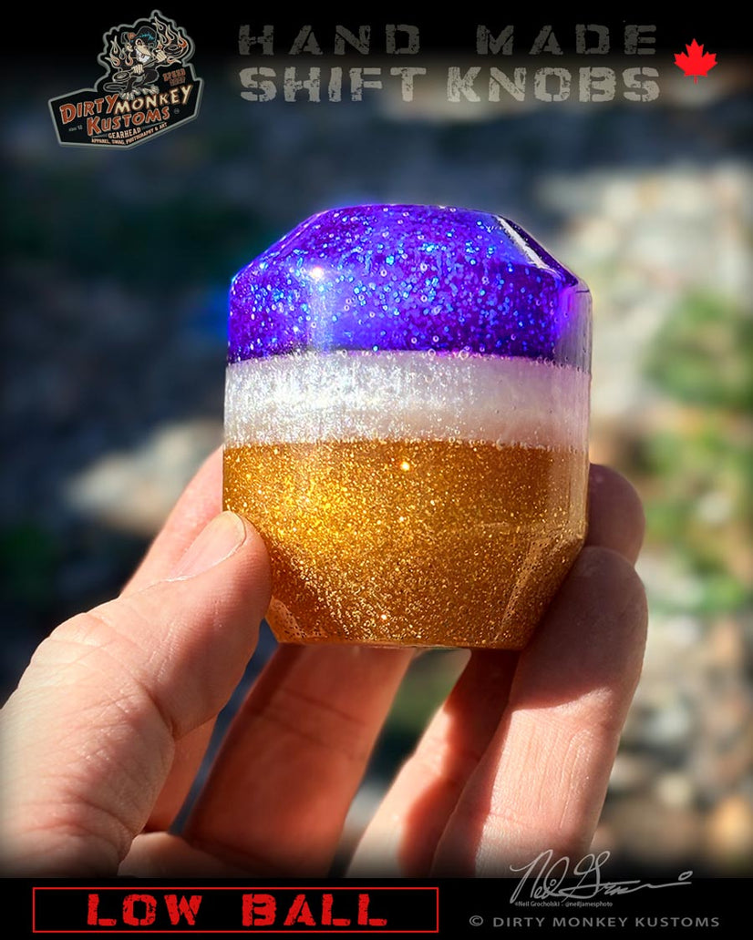 Low Ball - Purple Metal Flake Shifter Knob - 03