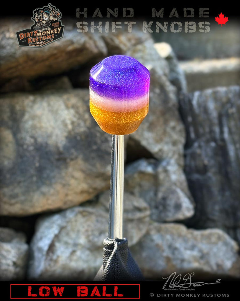 Low Ball - Purple Metal Flake Shifter Knob - 03