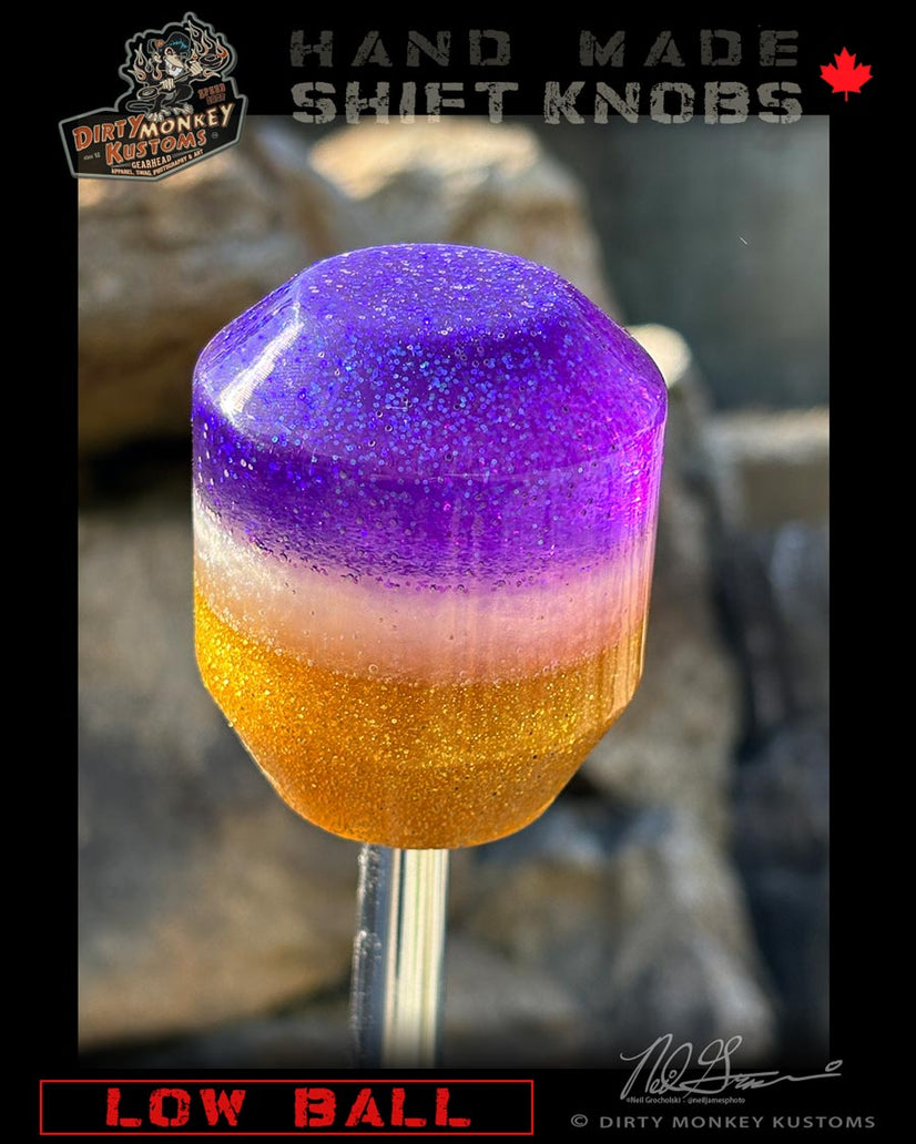 Low Ball - Purple Metal Flake Shifter Knob - 03
