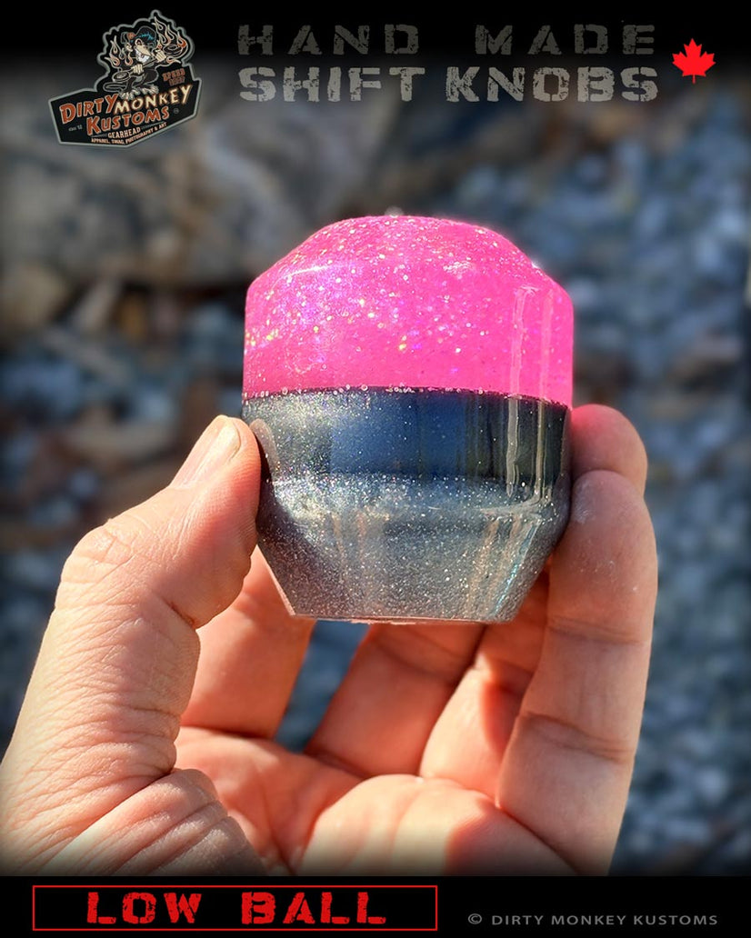 Low Ball - Pink Metal Flake Shifter Knob - 04