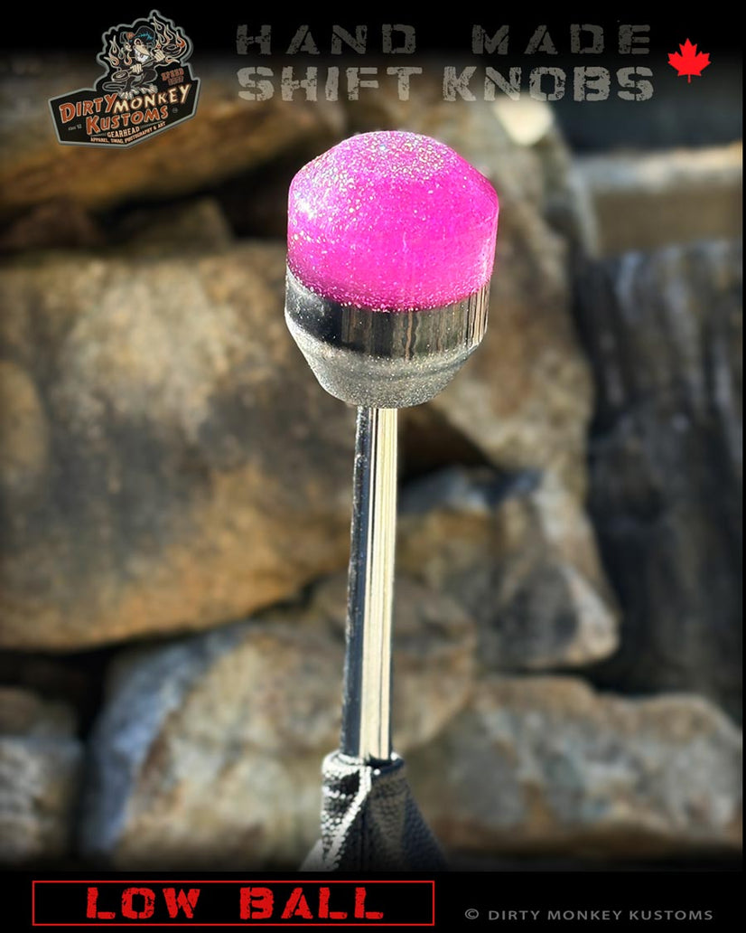 Low Ball - Pink Metal Flake Shifter Knob - 04