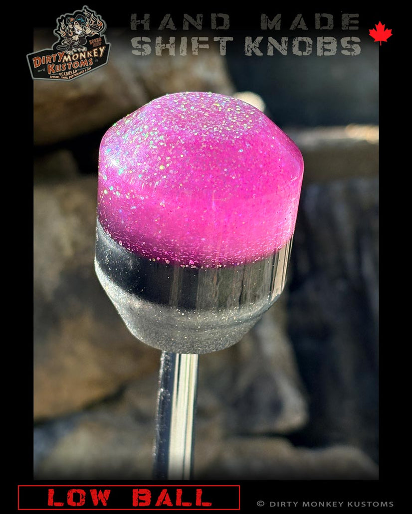 Low Ball - Pink Metal Flake Shifter Knob - 04