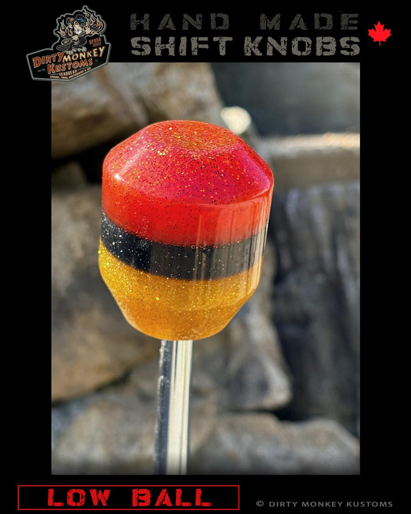 Low Ball - Red Metal Flake Shifter Knob - 05