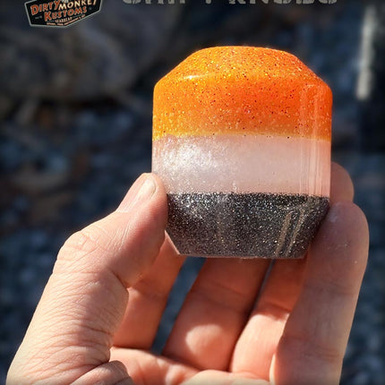 Low Ball - Orange Metal Flake Shifter Knob - 06