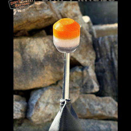 Low Ball - Orange Metal Flake Shifter Knob - 06