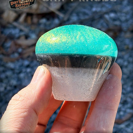 Ol' Skool - Aqua Metal Flake Shifter Knob - 01