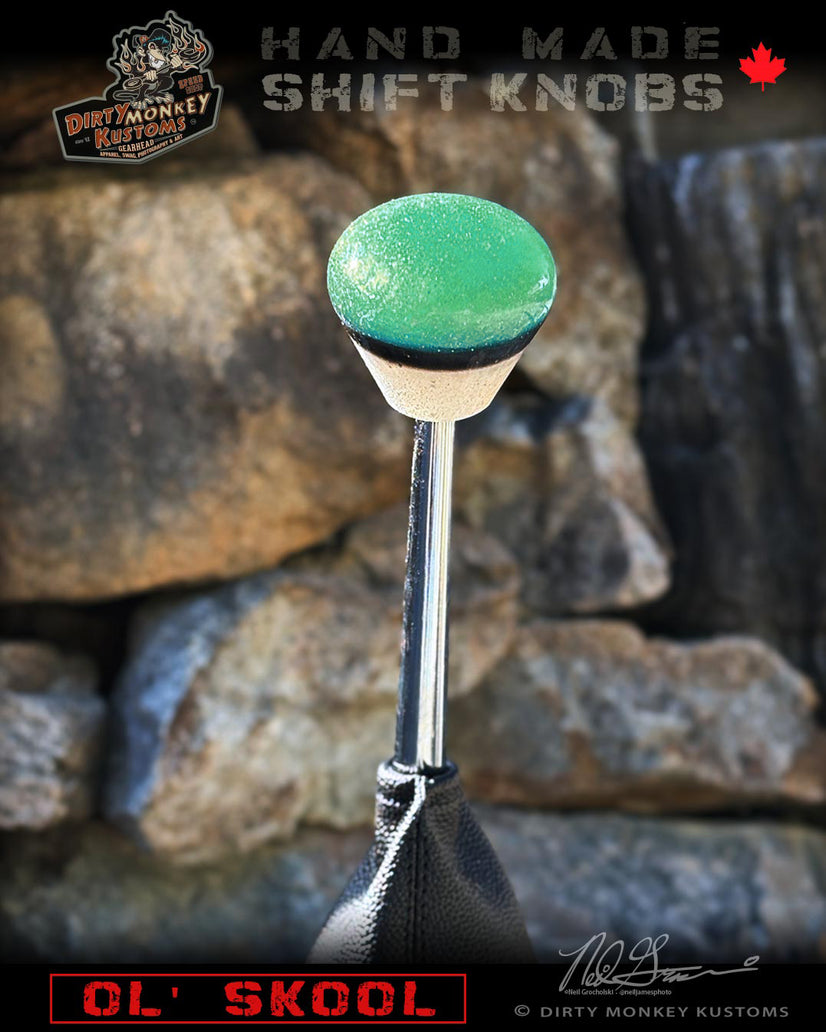 Ol' Skool - Aqua Metal Flake Shifter Knob - 01