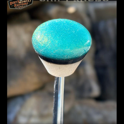 Ol' Skool - Aqua Metal Flake Shifter Knob - 01