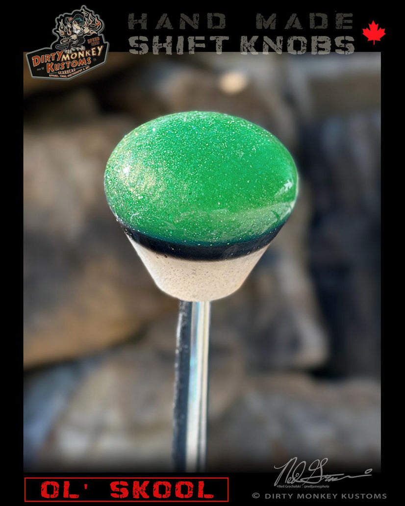 Ol' Skool - Aqua Metal Flake Shifter Knob - 01
