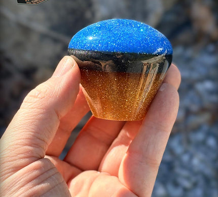 Ol' Skool - Blue Metal Flake Shifter Knob - 02