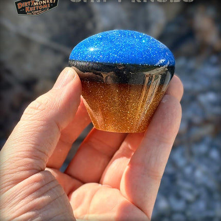 Ol' Skool - Blue Metal Flake Shifter Knob - 02