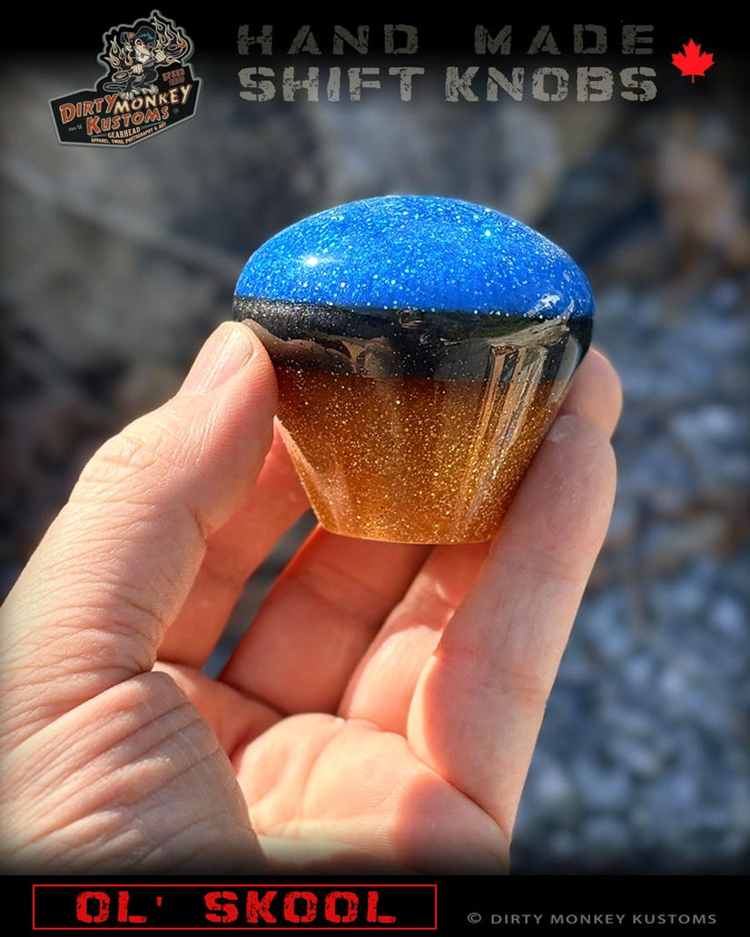 Ol' Skool - Blue Metal Flake Shifter Knob - 02