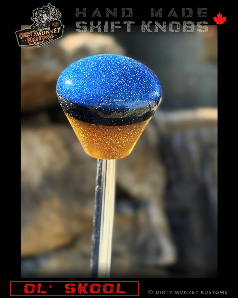 Ol' Skool - Blue Metal Flake Shifter Knob - 02
