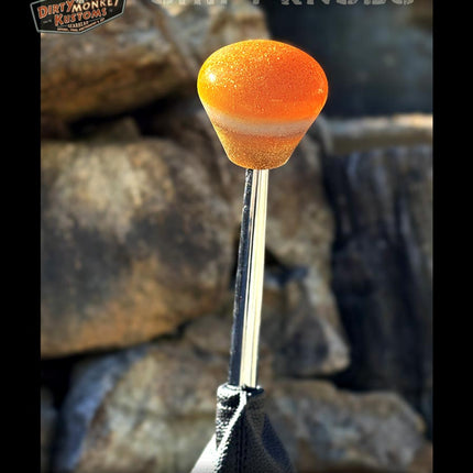 Ol' Skool - Orange Metal Flake Shifter Knob - 03