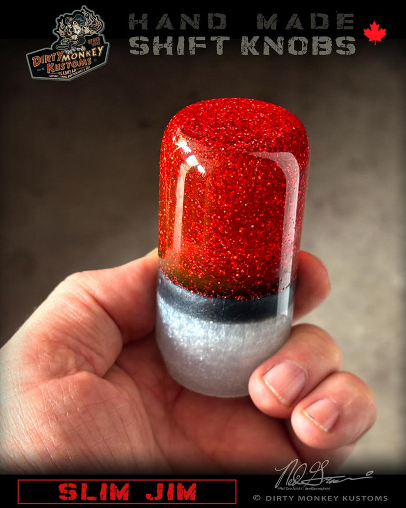 Slim Jim - Red Metal Flake Shifter Knob - 01