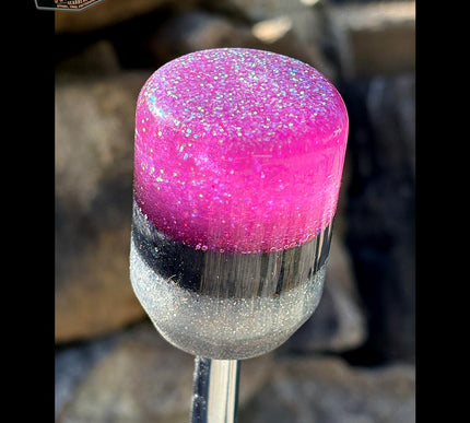 Stubby - Pink Retro Metal Flake Shifter Knob - 02
