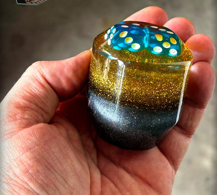 Low Ball - Gold Metal Flake Dice Shifter Knob - 07
