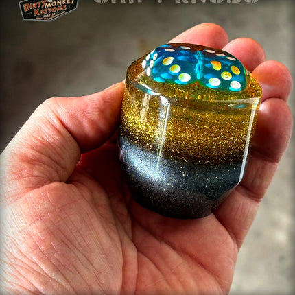 Low Ball - Gold Metal Flake Dice Shifter Knob - 07