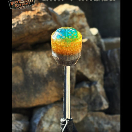 Low Ball - Gold Metal Flake Dice Shifter Knob - 07