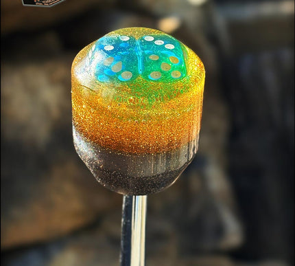 Low Ball - Gold Metal Flake Dice Shifter Knob - 07
