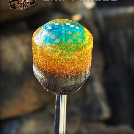 Low Ball - Gold Metal Flake Dice Shifter Knob - 07
