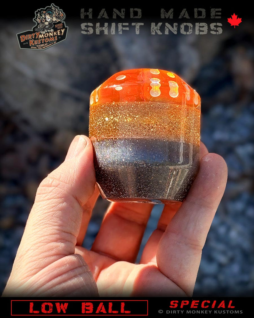 Low Ball - Gold Metal Flake Dice Shifter Knob - 08