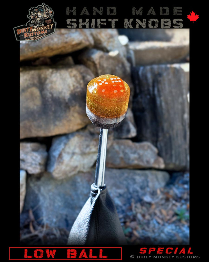 Low Ball - Gold Metal Flake Dice Shifter Knob - 08
