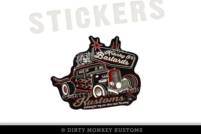 Kranky O'l Bastard$ Club - Hot Rod Sticker
