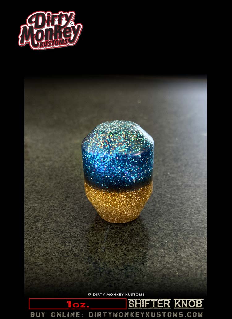 1 oz. - Blue Kustom Kulture Metal Flake Shifter Knob - 7