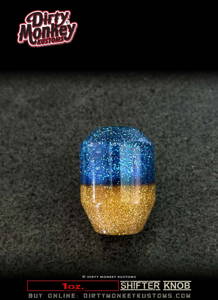 1 oz. - Blue Kustom Kulture Metal Flake Shifter Knob - 7