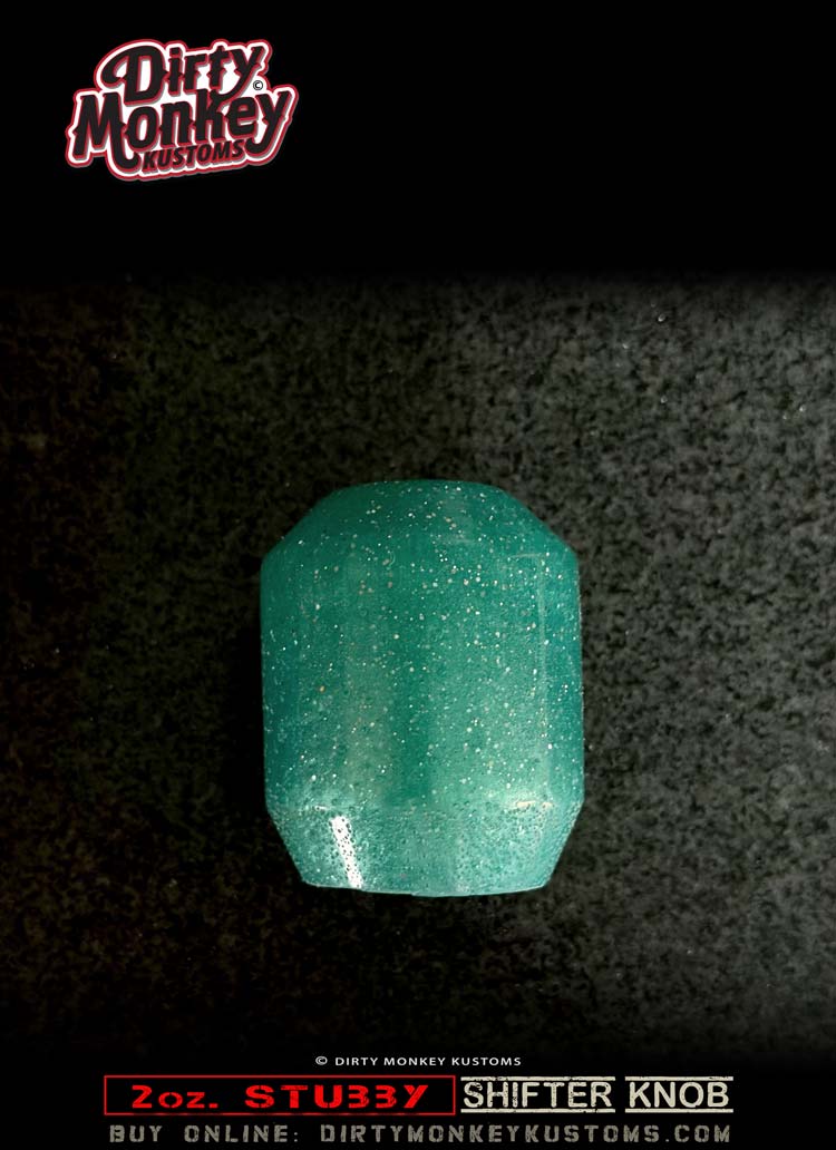 1 oz. - Turquoise Kustom Kulture Metal Flake Shifter Knob - 8
