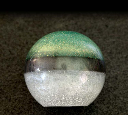 Canon Ball - Aquamarine Retro Metal Flake Shifter Knob - 16
