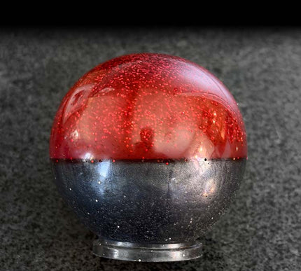 Canon Ball - Red Retro Metal Flake Shifter Knob - 18